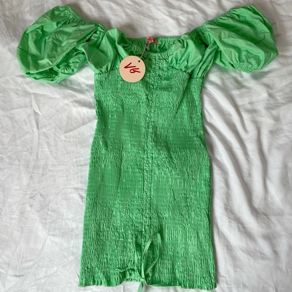 Verge girl ruched sage mini dress NWT - Picture 2 of 2